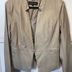 Modern 80’s Style Tan Leather-like Jacket Size L
